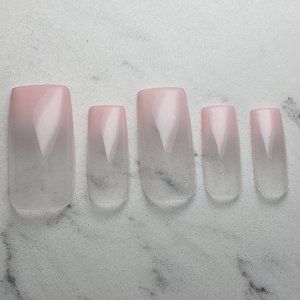 Spring Ombre Custom Press on Nails 20pc set clear soft pink